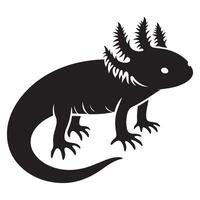 Axolotl Silhouette Illustration Unique Amphibian Standing Design vector