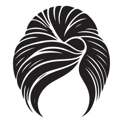 Elegant Hairstyle Silhouette Beautiful Hair Style Bun Updo