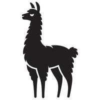 Simple Llama Silhouette Illustration Template Downloadable Design vector