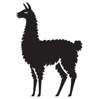 Majestic Llama Illustration Silhouette Standing Tall for Creative Projects vector