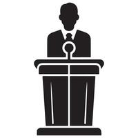 Speaker Podium Silhouette for Presentations and Public Speaking vector