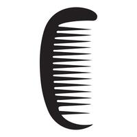 Curved Handle Hair Comb Silhouette for Easy Styling Solution vector
