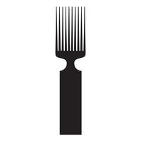 Straight Handle Afro Pick Comb Silhouette for Defining Curls vector