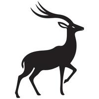 Graceful Gazelle Silhouette Design for Nature and Wildlife Projects vector
