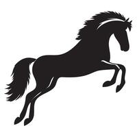 Black Horse Galloping Silhouette Image for Dynamic Design vector