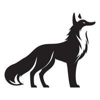 Elegant Fox Silhouette Standing Proudly Illustration for Creative Use vector