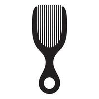 Afro Pick Hair Comb Silhouette with Round Handle Design vector