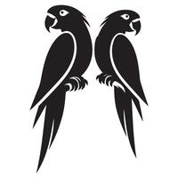 Silhouette Twin Parrots Artwork for Tropical Bird Lovers vector