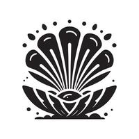 Black Silhouette Clams for Creative Projects vector