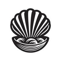 High Resolution Clams Black Illustration vector