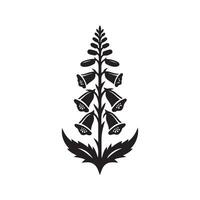 Foxglove Black Silhouette for Flyers vector