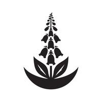 Black Foxglove Silhouette for Business Use vector
