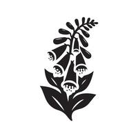 Black Silhouette of Foxglove for Logo Design vector
