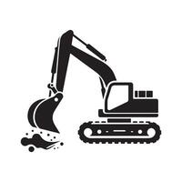 Excavator Silhouette for Website Design vector
