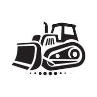 Bulldozer Silhouette in Black for Print vector