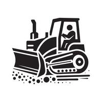 Bulldozer Art in Black for Logo Creation vector