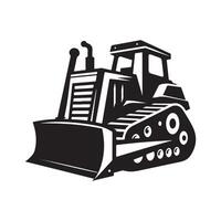 Professional Bulldozer Black Graphic for Logos vector