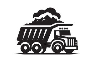 Dump Truck Black Image for Print vector