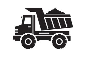 Dump Truck Black Image for Web Projects vector