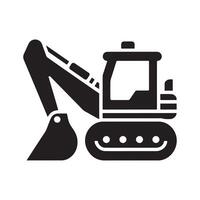 Backhoe Black Silhouette for Illustrations vector