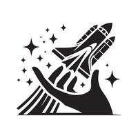 Space Shuttle Black Image for Commercial Use vector