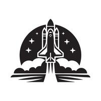 Iconic Space Shuttle Silhouette in Black vector