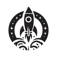 Rocket Black Design for Logos vector