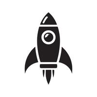 Rocket Silhouette Black Image for Branding vector
