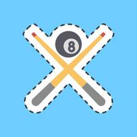Cutting line sticker pool game. Sports elements. vector