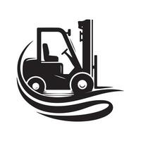 Forklift Black Silhouette for Icons and Logos vector