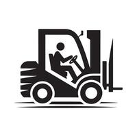 Forklift Outline for Web and Print vector