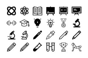Education and Science Icon Set for Research and Study vector