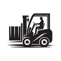 Forklift Truck Silhouette for Digital Use vector