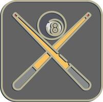 Icon pool game. Sports elements. Icon in embossed style. vector