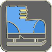 Icon ice skating. Sports elements. Icon in embossed style. vector