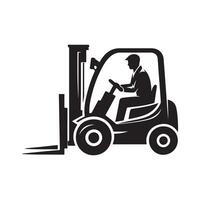 Forklift Icon Black for Graphics Design vector