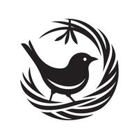 Artistic Bird Silhouette Weaver vector