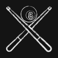 Icon pool game. Sports elements. Icon in chalk style. vector
