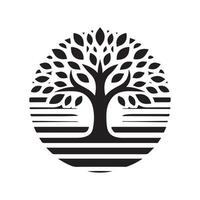 Elegant Black Tree Silhouette for Graphic Design vector