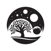 Stunning Tree Silhouette for Visual Art vector