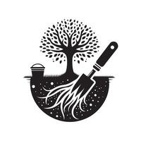 Tree Illustration Black File for Logos vector
