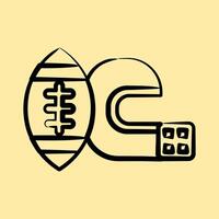 Icon american football. Sports elements. Icon in hand drawn style. vector