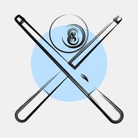Icon pool game. Sports elements. Icon in color spot style. vector