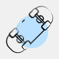 Icon skateboard. Sports elements. Icon in color spot style. vector
