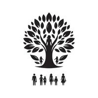 Black Tree with Man for Web and Print Design Projects vector