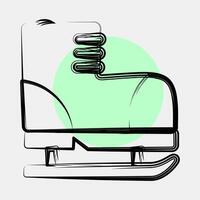 Icon ice skating. Sports elements. Icon in color spot style. vector