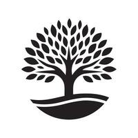 Black Silhouette Tree with Man for Artistic Designs vector