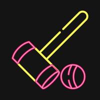 Icon croquet. Sports elements. Icon in neon style. vector
