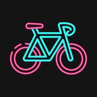 Icon bicycle. Sports elements. Icon in neon style. vector