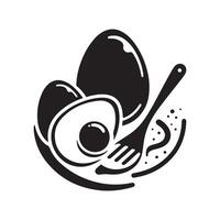 High-Resolution Eggs Black Silhouette vector